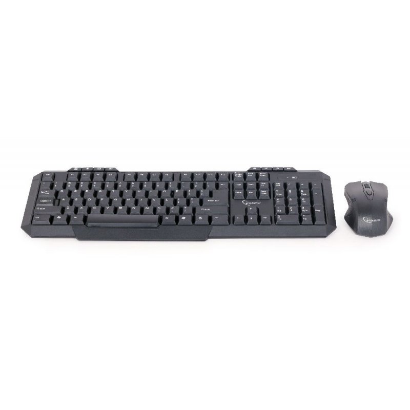 Gembird KBS-WM-02 clavier Souris incluse RF sans fil QWERTY Anglais américain Noir