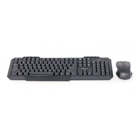 Gembird KBS-WM-02 clavier Souris incluse RF sans fil QWERTY Anglais américain Noir