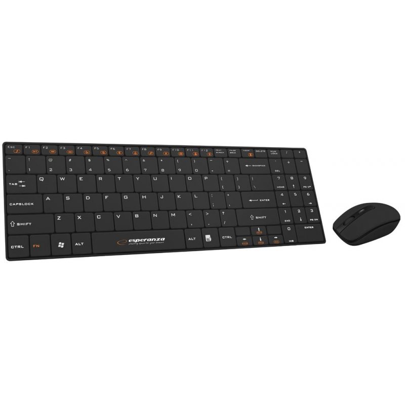 Esperanza EK122K clavier Souris incluse RF sans fil QWERTY Noir