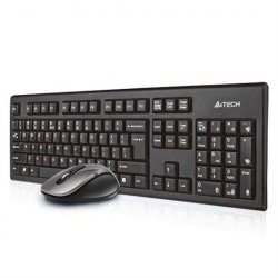 A4Tech 7100N desktop clavier Souris incluse RF sans fil QWERTY Anglais Noir
