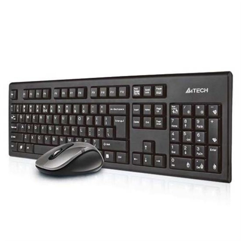 A4Tech 7100N desktop clavier Souris incluse RF sans fil QWERTY Anglais Noir