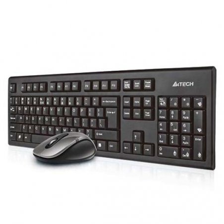 A4Tech 7100N desktop clavier Souris incluse RF sans fil QWERTY Anglais Noir