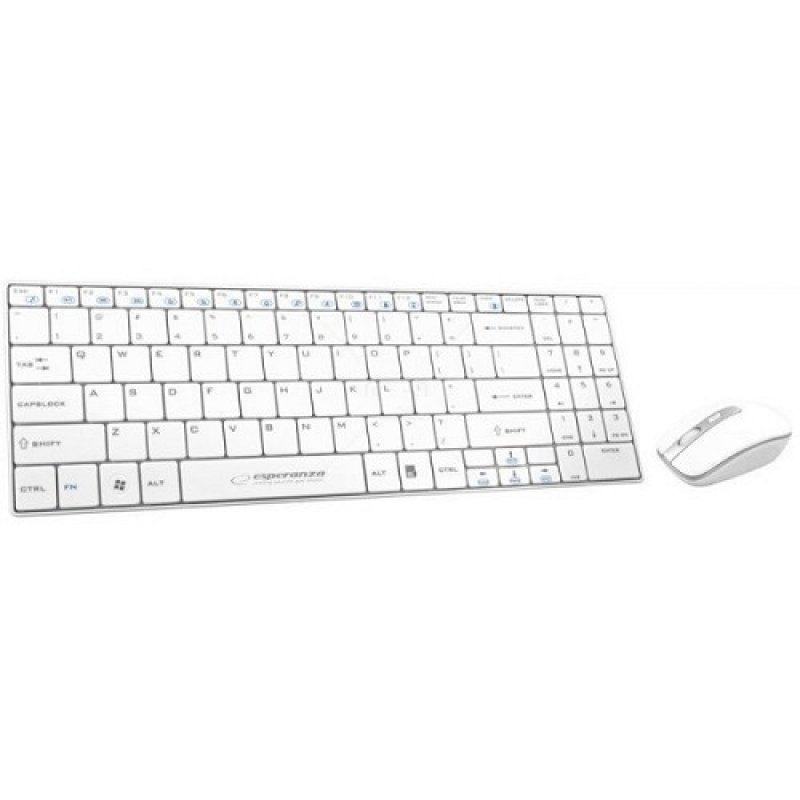 Esperanza EK122W clavier Souris incluse RF sans fil QWERTY Blanc