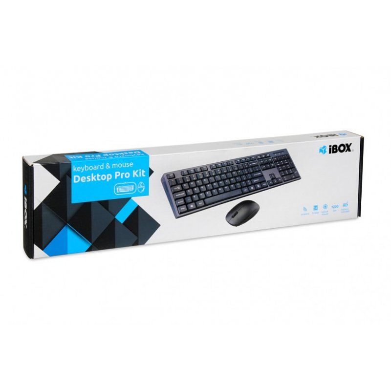 iBox DESKTOP KIT PRO clavier Souris incluse QWERTY Noir