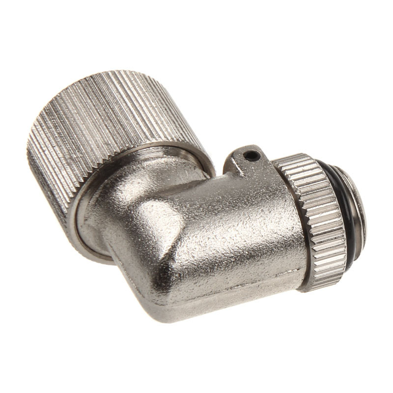 Anschluss 90 Grad G1/4 Zoll auf 13/10mm - kompakt, silber