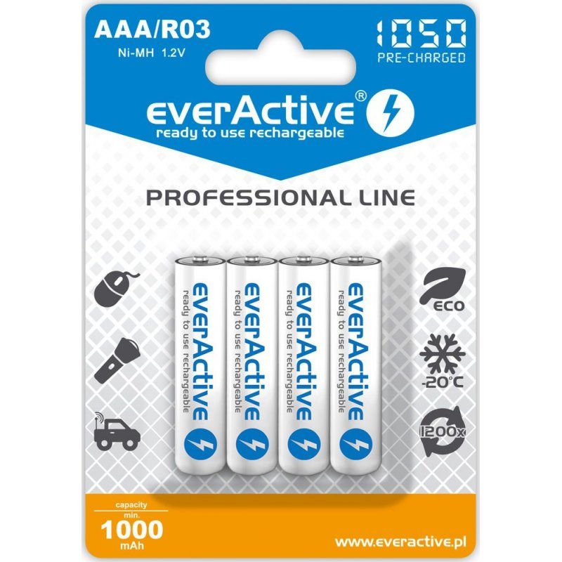 Everactive EVHRL03-1050 pile domestique Batterie rechargeable AAA Hybrides nickel-métal (NiMH)