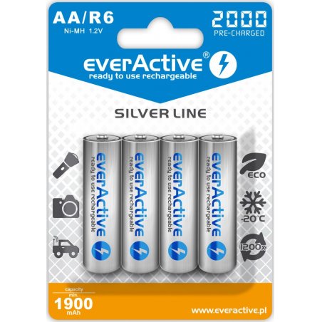 Rechargeable batteries everActive Ni-MH R6 AA 2000 mAh Silver Line - 2 pieces