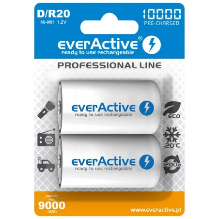 Everactive EVHRL20-10000 pile domestique Batterie rechargeable D Hybrides nickel-métal (NiMH)