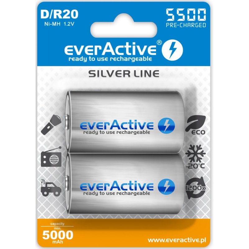 Everactive EVHRL20-5500 household battery Rechargeable battery D Nickel-Metal Hydride (NiMH)