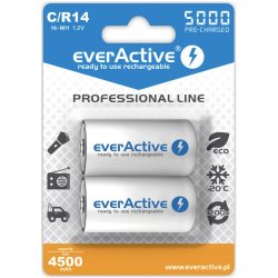 Rechargeable batteries everActive Ni-MH R14 C 5000 mAh Professional Line