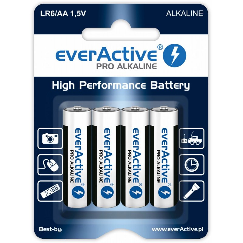 Alkaline batteries everActive Pro Alkaline LR6 AA - blister card - 4 pieces