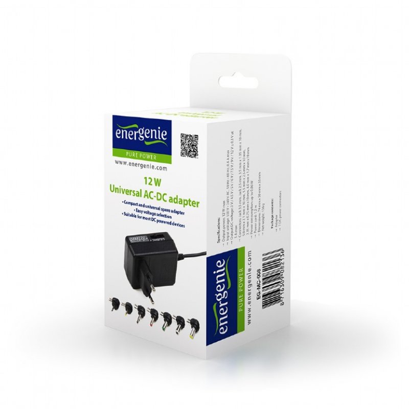 EnerGenie EG-MC-008 adaptateur de puissance & onduleur Intérieure 12 W Noir