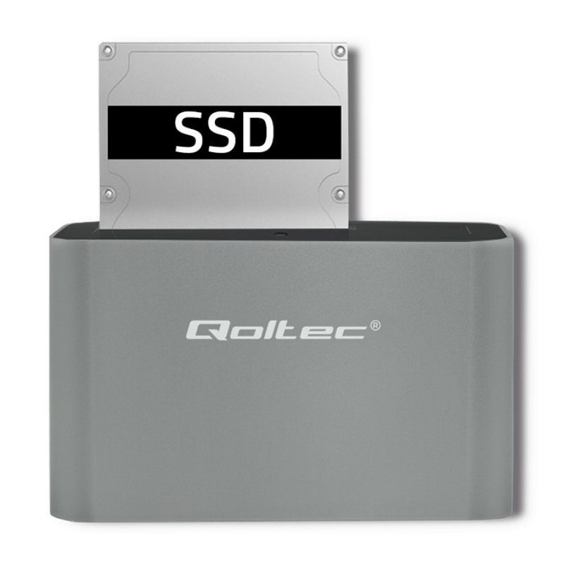 Qoltec 50315 Station d'accueil de disques de stockage USB 3.2 Gen 1 (3.1 Gen 1) Type-A Argent