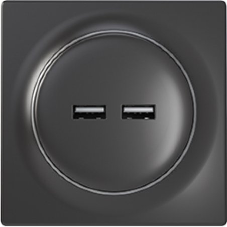 Fibaro FGWU-021-8 socket-outlet 2x USB Black