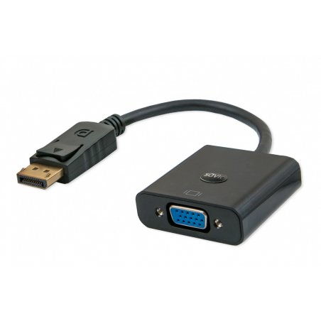 Savio CL-90 câble vidéo et adaptateur 0,2 m DisplayPort VGA (D-Sub) Noir