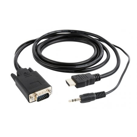 Gembird A-HDMI-VGA-03-6 câble vidéo et adaptateur 1,8 m HDMI Type A (Standard) VGA (D-Sub) 3,5 mm Noir