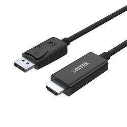UNITEK Y-5118CA câble vidéo et adaptateur 1,8 m HDMI Type A (Standard) DisplayPort Noir