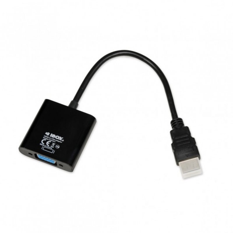 iBox IAHV01 câble vidéo et adaptateur HDMI Type A (Standard) VGA (D-Sub) Noir