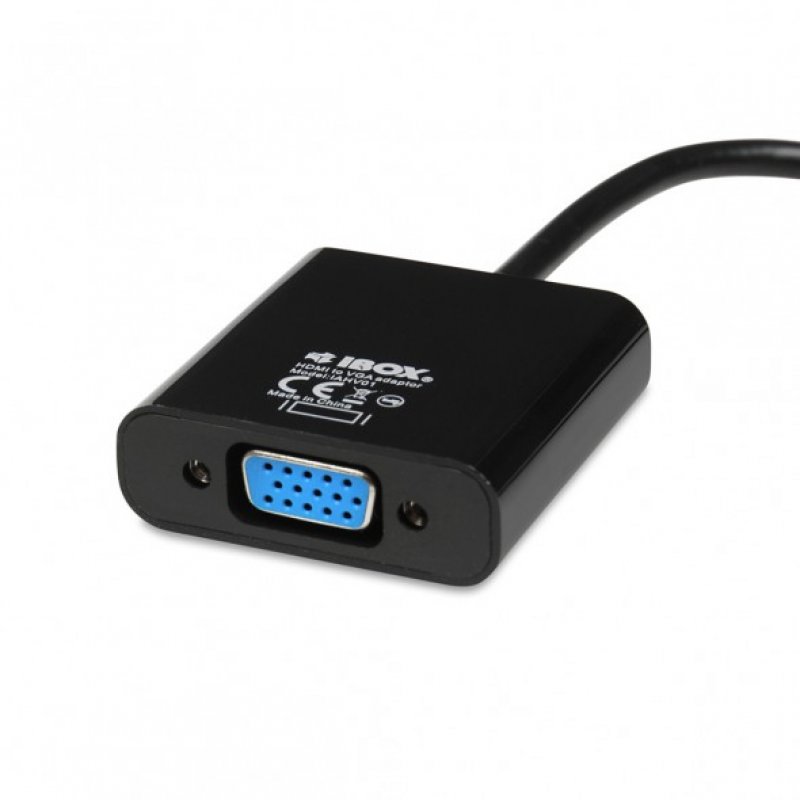 iBox IAHV01 câble vidéo et adaptateur HDMI Type A (Standard) VGA (D-Sub) Noir