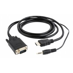 Gembird A-HDMI-VGA-03-10 câble vidéo et adaptateur 3 m HDMI 3.5mm VGA (D-Sub) Noir