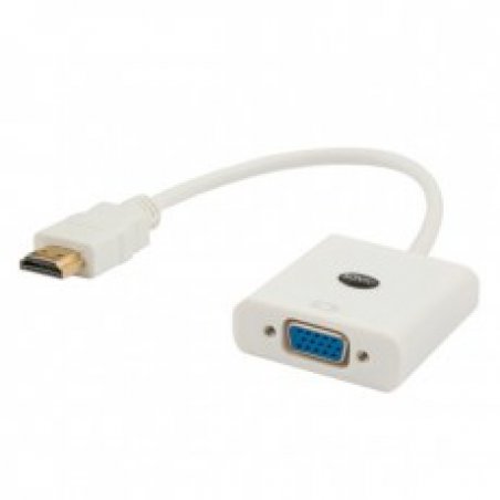 Savio CL-27B câble vidéo et adaptateur 0,1 m HDMI Type A (Standard) VGA (D-Sub) Blanc