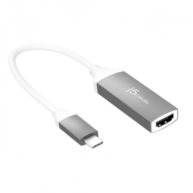 J5create USB-C to 4K HDMI Adapter (USB-C m - 4K HDMI f 10cm colour silver white) JCA153G-N