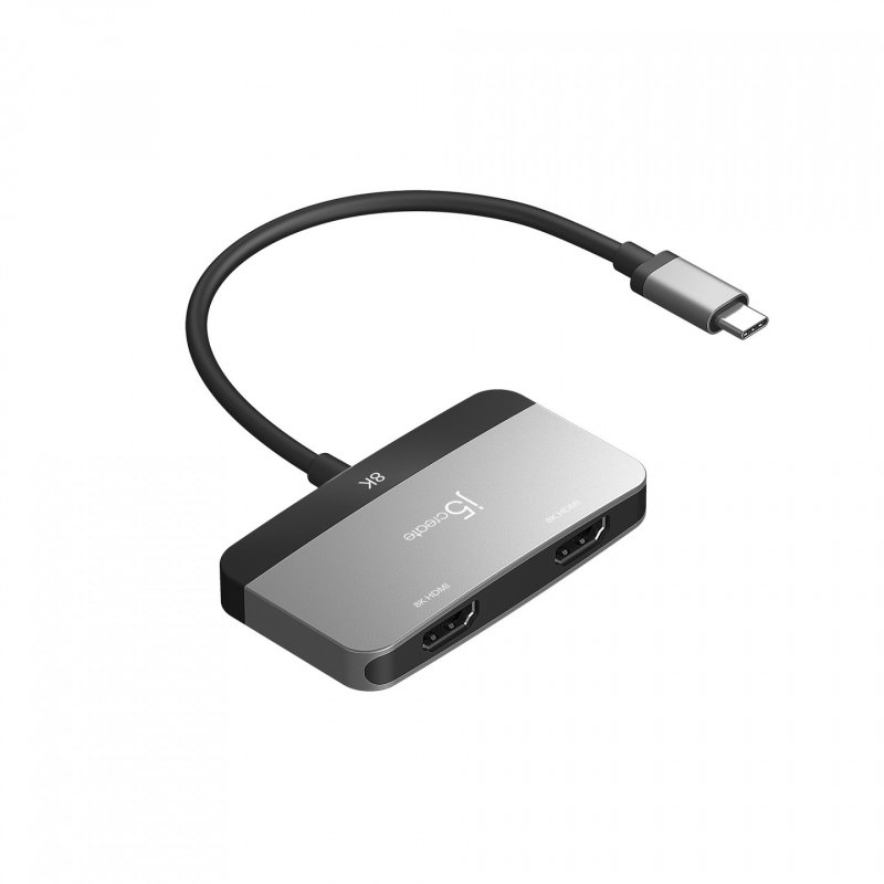 j5create JCA465-N Adaptateur d'écran 8K USB-C vers double HDMI™