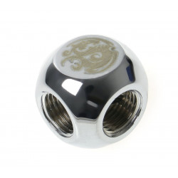 Bitspower Adapter T-Splitter 3x G1/4 Zoll IG - silber glänzend