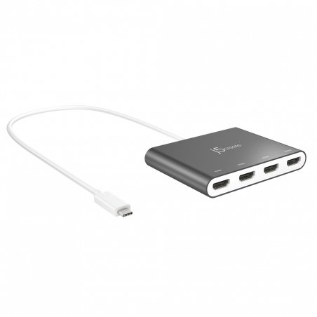 j5create JCA366-N USB-C™ to 4-Port HDMI™ Multi-Monitor Adapter Silver