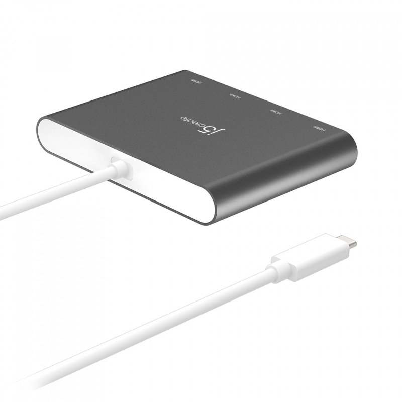 j5create JCA366-N USB-C™ to 4-Port HDMI™ Multi-Monitor Adapter Silver