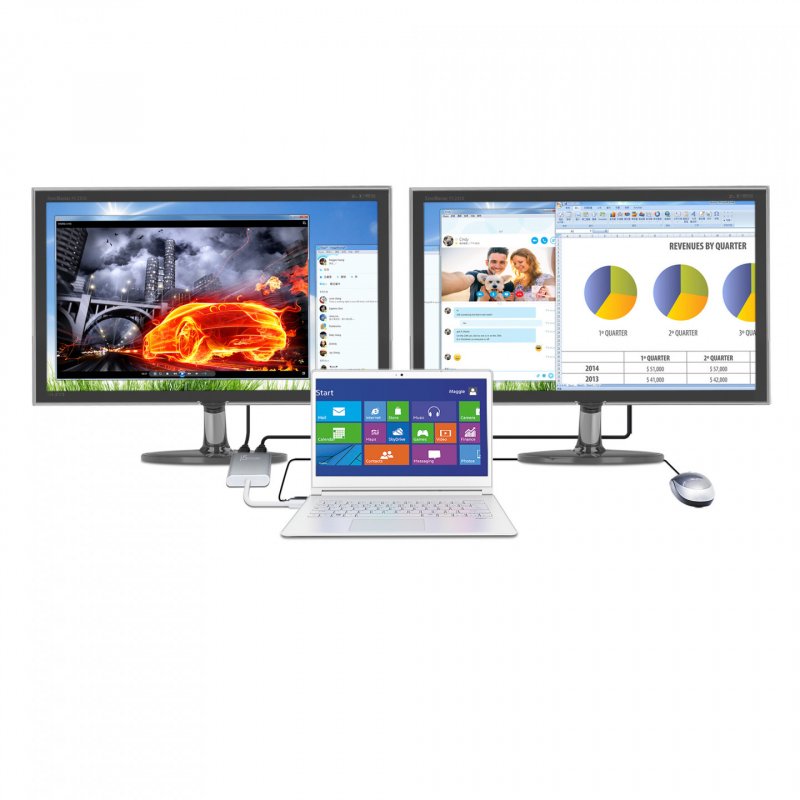 j5create JUA365 USB™ 3.0 to Dual HDMI Multi-Monitor Adapter Silver