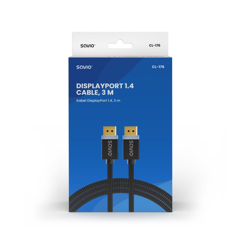 SAVIO DISPLAYPORT (M) - DISPLAYPORT (M) CABLE V1.4 3 m CL-176