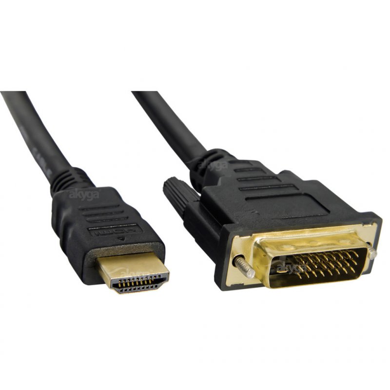 Akyga AK-AV-11 câble vidéo et adaptateur 1,8 m HDMI Type A (Standard) DVI-D Noir