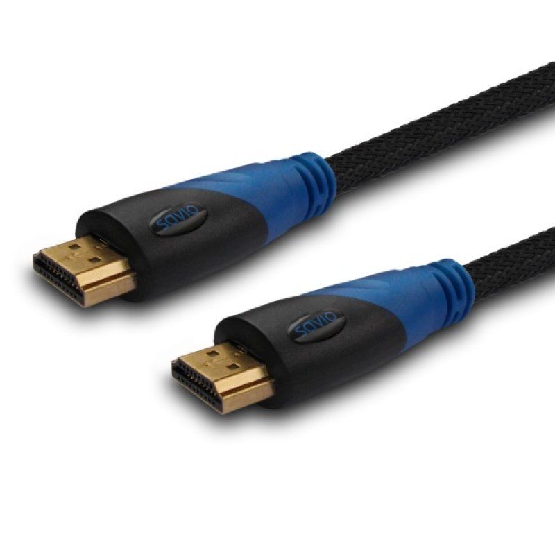 Savio CL-48 câble HDMI 2 m HDMI Type A (Standard) Noir, Bleu