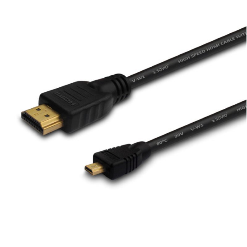Savio CL-39 câble HDMI 1 m HDMI Type A (Standard) HDMI Type D (Micro) Noir