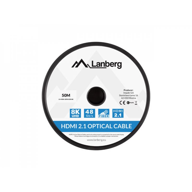 LANBERG CABLE HDMI M/M V2.1 50M 8K OPTICAL AOC