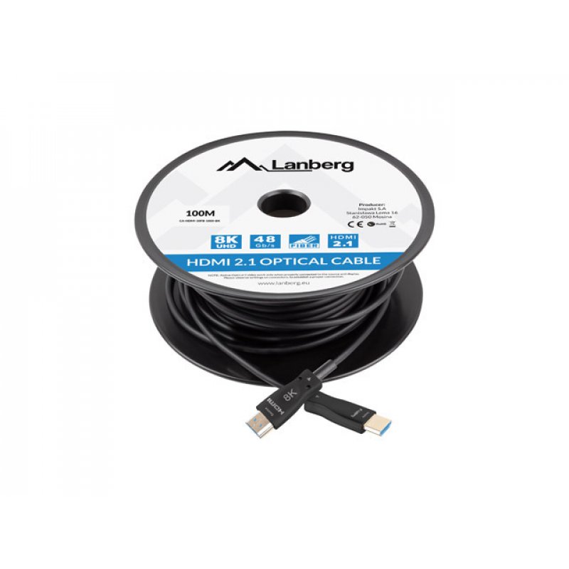 Lanberg CA-HDMI-30FB-1000-BK câble HDMI 100 m HDMI Type A (Standard) Noir