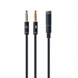 Gembird !Adapter audio stereo 3.5mm mini Jack/4PIN/ câble audio 0,2 m 3,5mm 2 x 3.5mm Noir