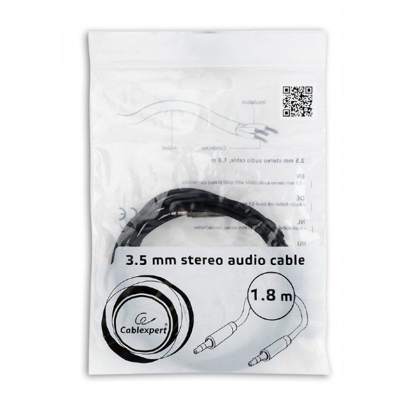 Gembird CCAP-444-6 câble audio 1,8 m 3,5mm Noir