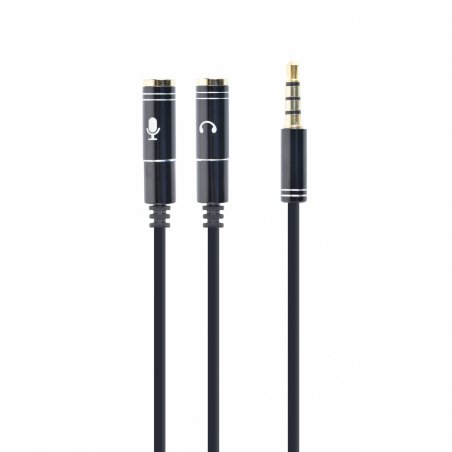 Gembird !Adapter audio microphon 3.5mm mini Jack/4PIN/0. câble audio 0,2 m 2 x 3.5mm 3,5mm Noir