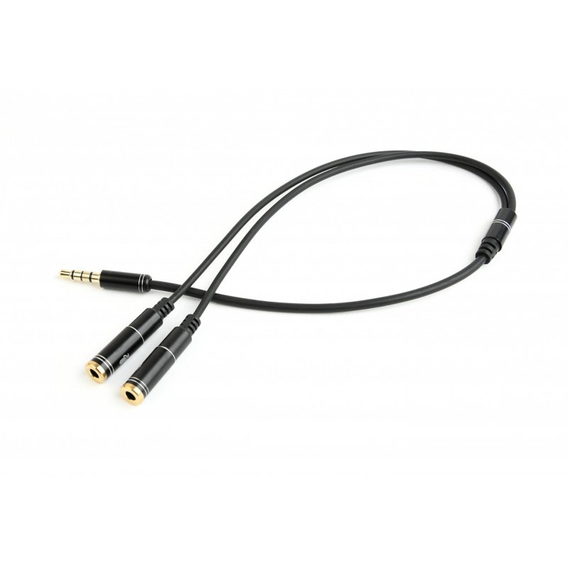 Gembird !Adapter audio microphon 3.5mm mini Jack/4PIN/0. câble audio 0,2 m 2 x 3.5mm 3,5mm Noir