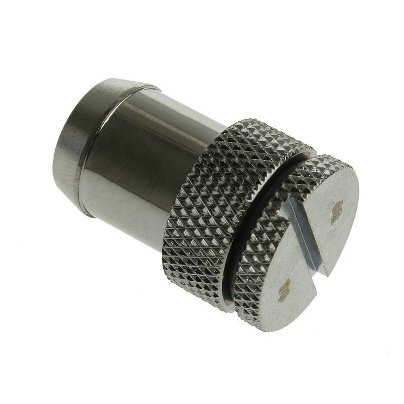 Bitspower Adapter 13mm ID auf G1/4 Zoll IG mit Verschlussstopfen - schwarz glänzend