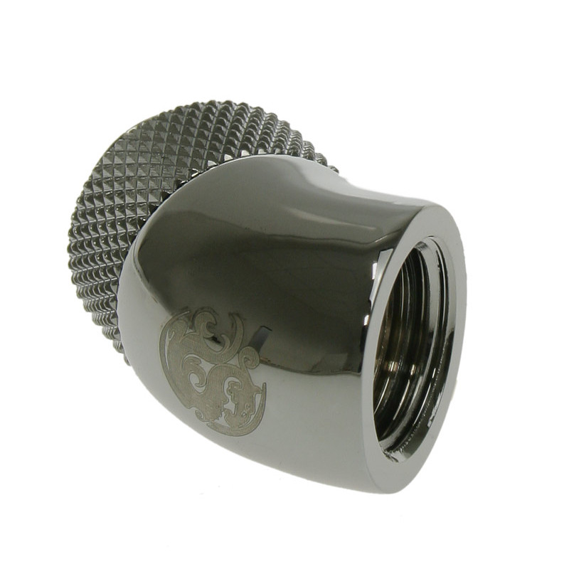 Bitspower Adapter 45 Grad G1/4 Zoll AG auf G1/4 Zoll IG - drehbar, schwarz glänzend