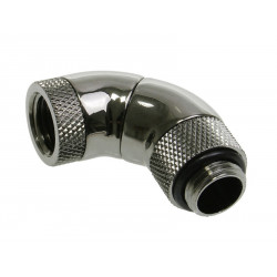 Bitspower Adapter 90 Grad G1/4 Zoll AG auf G1/4 Zoll IG - 3x drehbar, schwarz glänzend