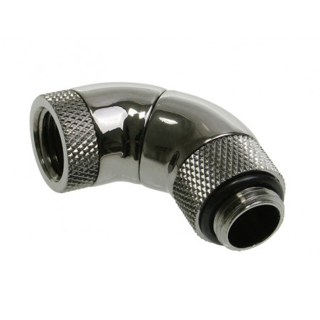 Bitspower Adapter 90 Grad G1/4 Zoll AG auf G1/4 Zoll IG - 3x drehbar, schwarz glänzend