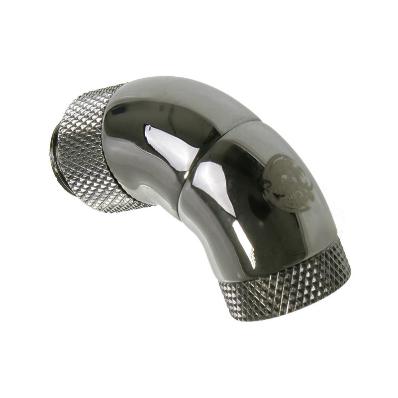 Bitspower Adapter 90 Grad G1/4 Zoll AG auf G1/4 Zoll IG - 3x drehbar, schwarz glänzend