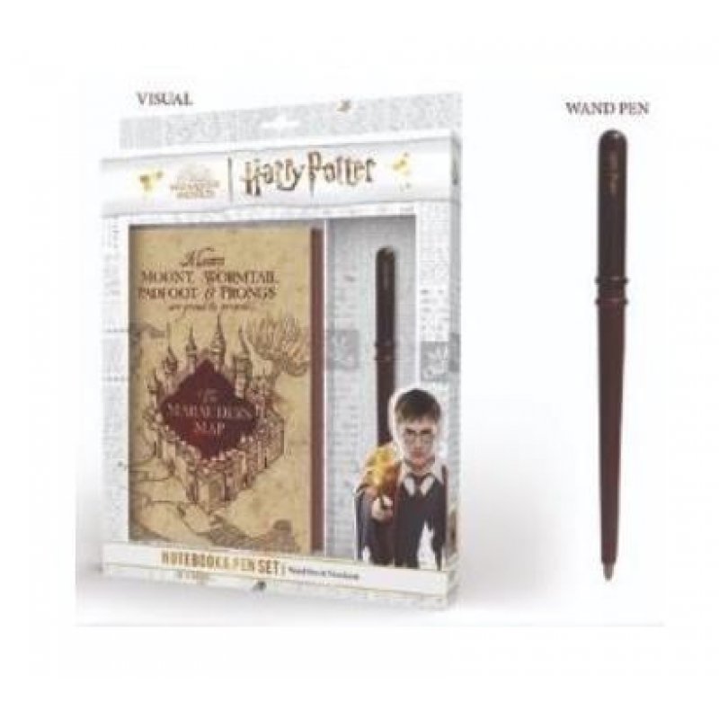 HARRY POTTER - Notebook A5 Premium - Marauder Map Wand Pen Set