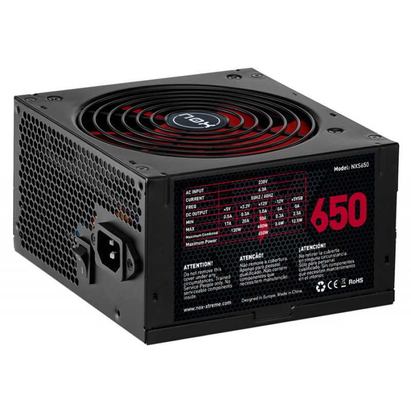 FUENTE ALIMENTACION NOX NX650 650W ATX NEGRO