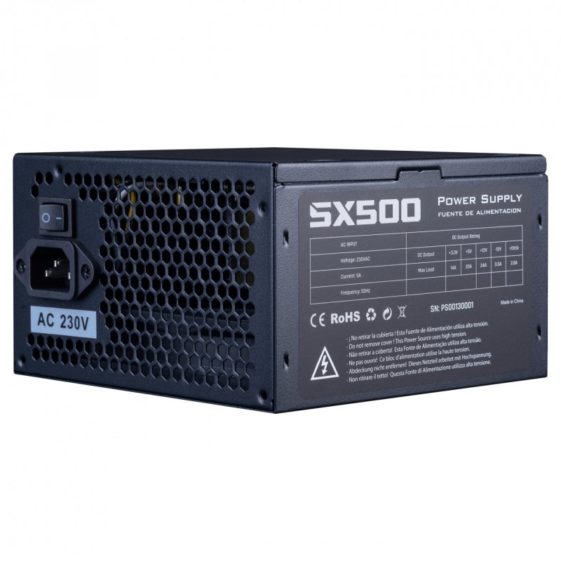 Hiditec PSX500 Bulk power supply unit 500 W 20 4 pin ATX ATX Black