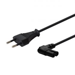 Savio CL-144 Power cable Black 3 m angled Noir 2 broches IEC Type E (3.4 mm, 3.1 mm)